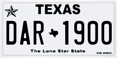 TX license plate DAR1900