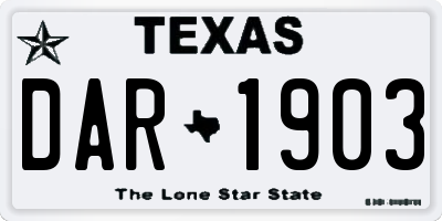 TX license plate DAR1903