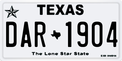TX license plate DAR1904