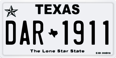 TX license plate DAR1911