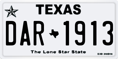 TX license plate DAR1913