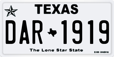 TX license plate DAR1919