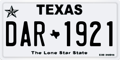TX license plate DAR1921