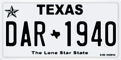 TX license plate DAR1940