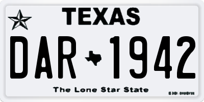 TX license plate DAR1942