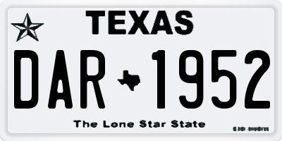 TX license plate DAR1952