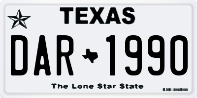 TX license plate DAR1990