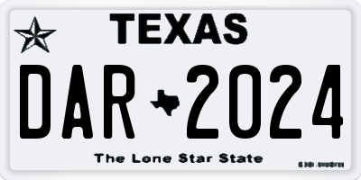 TX license plate DAR2024