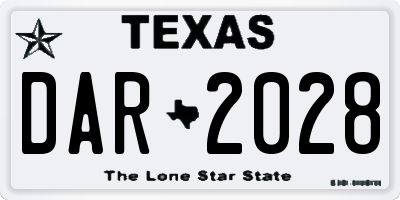 TX license plate DAR2028