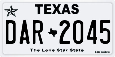 TX license plate DAR2045