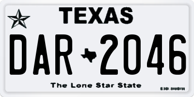 TX license plate DAR2046