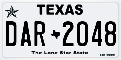 TX license plate DAR2048