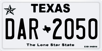 TX license plate DAR2050