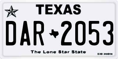 TX license plate DAR2053