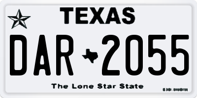 TX license plate DAR2055