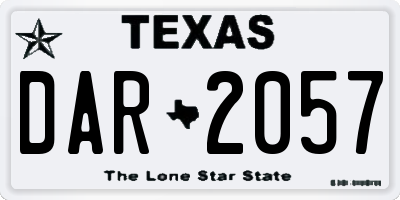 TX license plate DAR2057