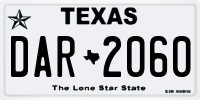 TX license plate DAR2060