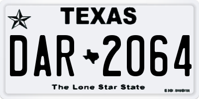 TX license plate DAR2064
