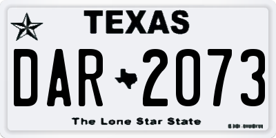 TX license plate DAR2073