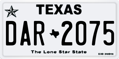 TX license plate DAR2075