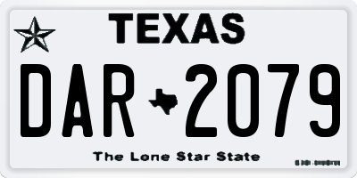 TX license plate DAR2079