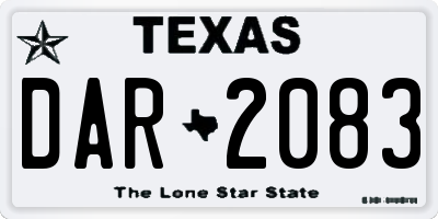 TX license plate DAR2083