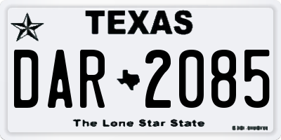 TX license plate DAR2085