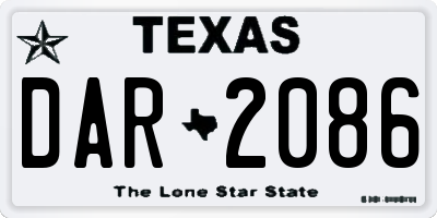 TX license plate DAR2086