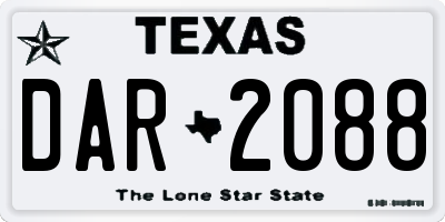 TX license plate DAR2088