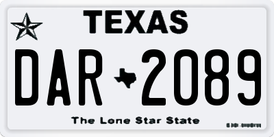 TX license plate DAR2089