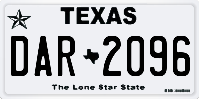 TX license plate DAR2096