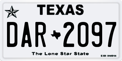 TX license plate DAR2097