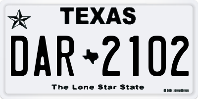 TX license plate DAR2102