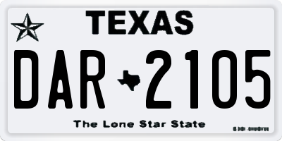TX license plate DAR2105