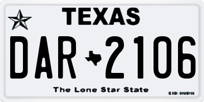TX license plate DAR2106