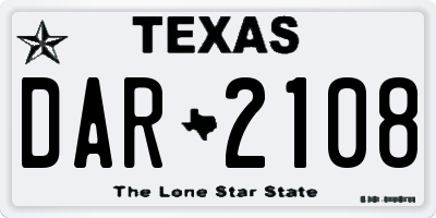 TX license plate DAR2108