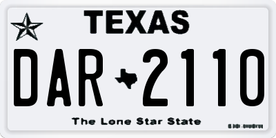 TX license plate DAR2110