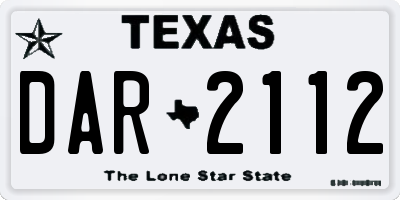 TX license plate DAR2112