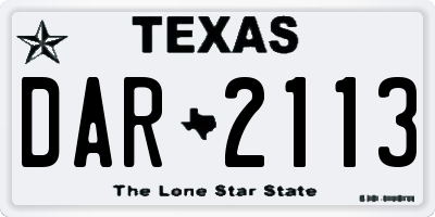TX license plate DAR2113
