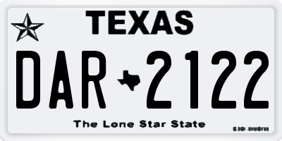 TX license plate DAR2122