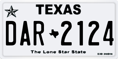 TX license plate DAR2124