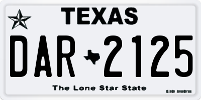 TX license plate DAR2125