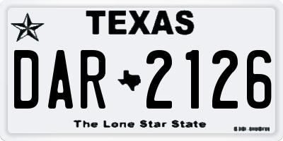 TX license plate DAR2126