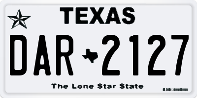 TX license plate DAR2127
