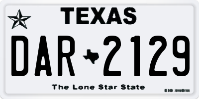 TX license plate DAR2129