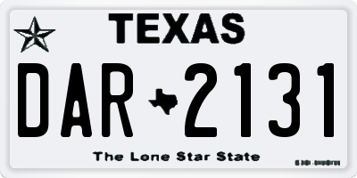 TX license plate DAR2131