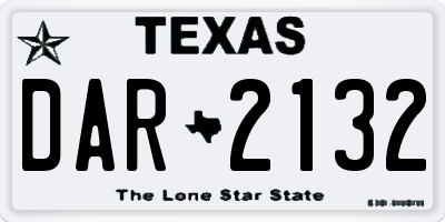 TX license plate DAR2132