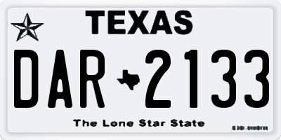 TX license plate DAR2133