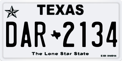 TX license plate DAR2134