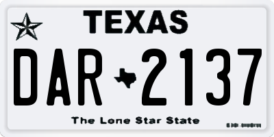 TX license plate DAR2137